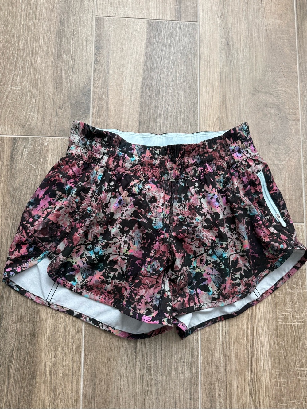 Lululemon Black Floral-Print Athletic Shorts